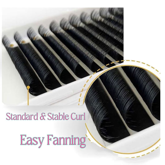 0.03MM Cashmere Matte Black Volume Lash Extensions Soft Individual Eyelashes