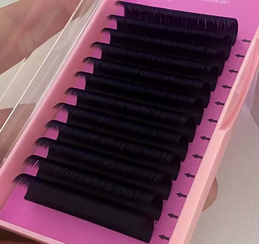 FREE SAMPLES KIT PREMIUM CASHMERE & VELVET VOLUME lash extensions ULTRA MATTE BLACK 3 lash trays totally