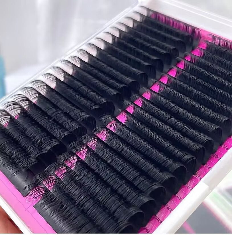 FREE SAMPLES KIT PREMIUM CASHMERE & VELVET VOLUME lash extensions ULTRA MATTE BLACK 3 lash trays totally