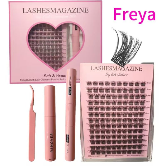 Lashesmagazine Freua DIY lash extension kit  lash clusters lashes bond and seal ,Glue remover eyelash makeup False eyelashes cosmetic lash extensions salon