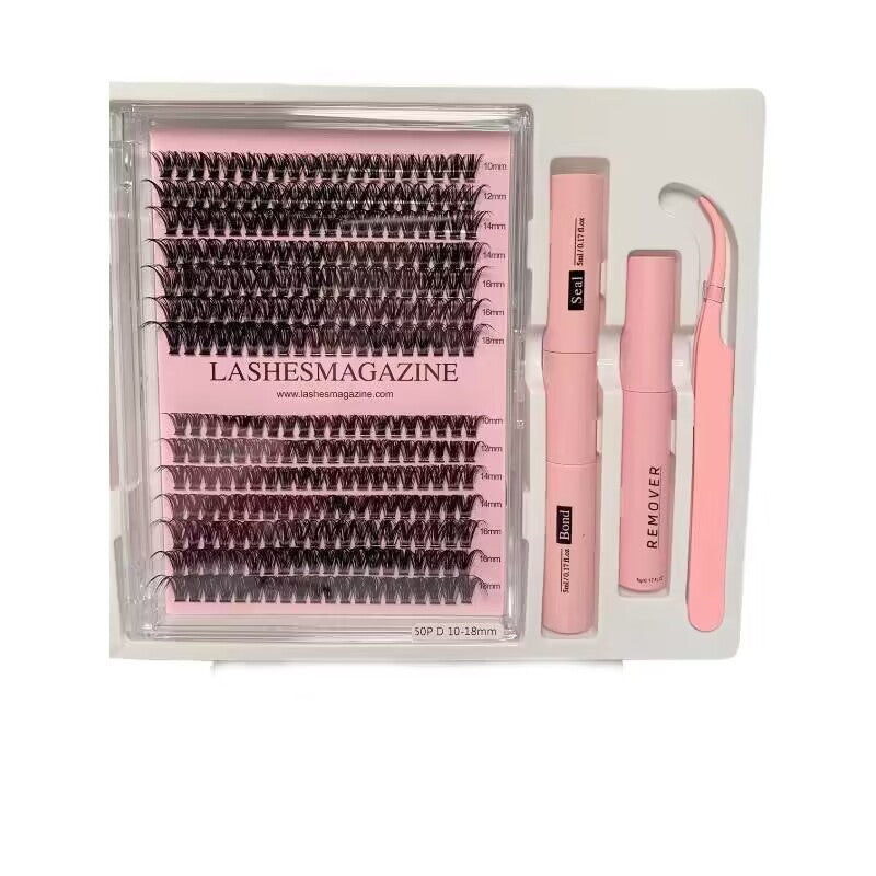 DIY Lash Extensions Kit,50P mega volume 280pcs Lash Clusters Eyelash Extension Kit Bond And Seal Glue Remover Applicator False Eyelashes Christmas  Gift