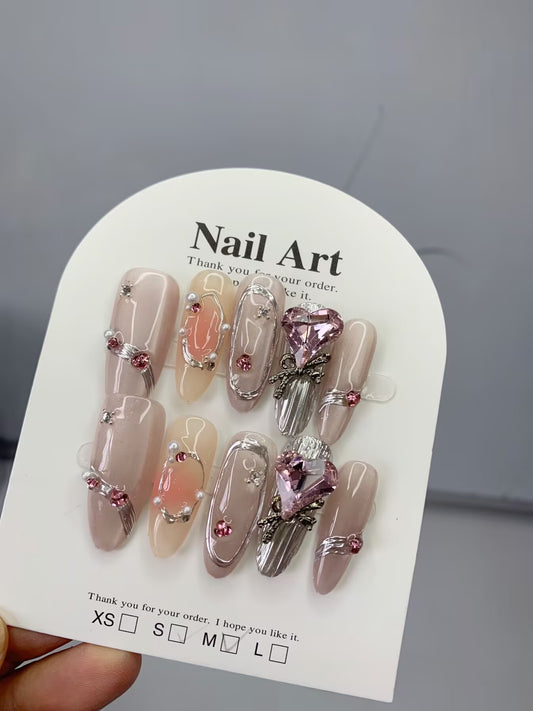 Handmade Press on Nails  Brand Design Fake Nails  BG Beauty ARIEL